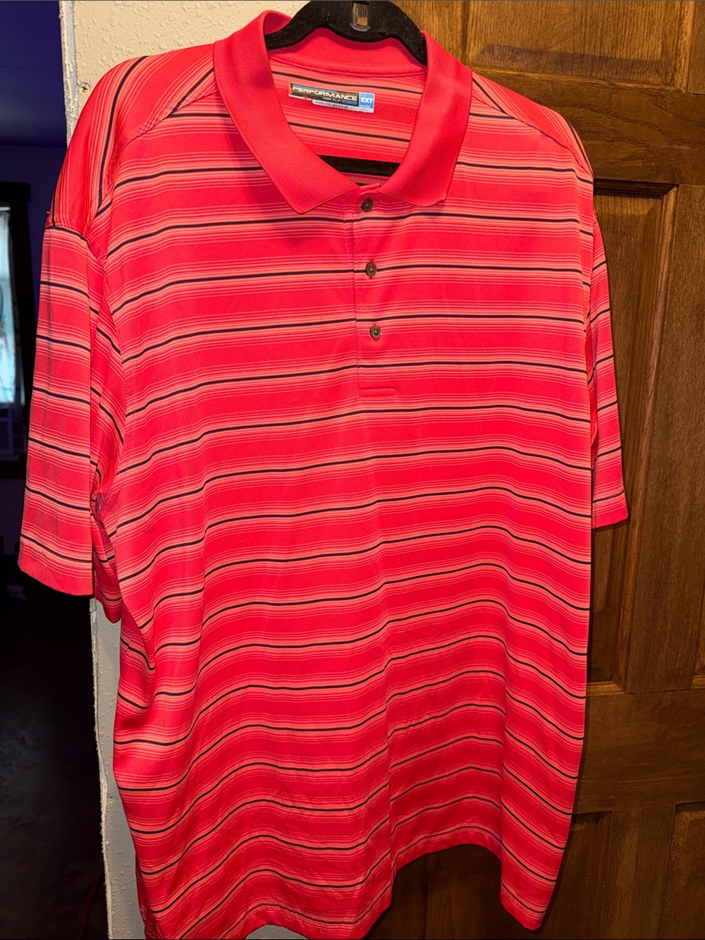 Roundtree & Yorke Men's Bright Pink Striped Polo